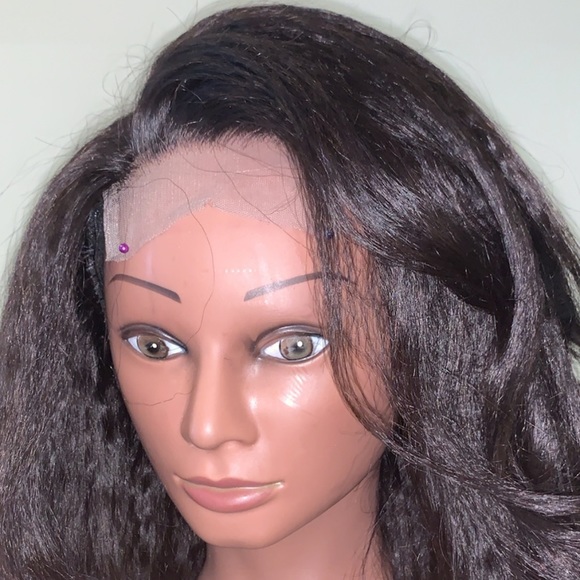 22 inch free part kinky straight closure wig main image 11